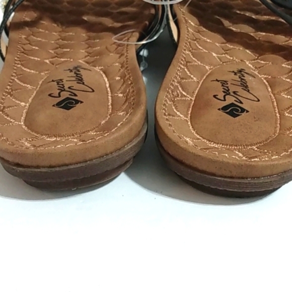 SECRET CELEBRITY BLACK AND PEARL SANDALS SIZE 10 NWT - Picture 6 of 10